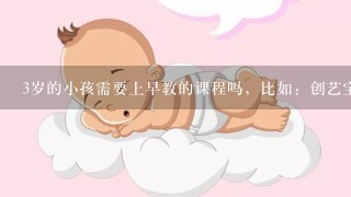 3岁的小孩需要上早教的课程吗，比如：创艺宝贝、天才宝贝、励步、瑞思等等，有经验的妈妈谈一下心得吧