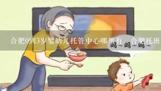 合肥0到3岁婴幼儿托管中心哪里有，合肥托班幼儿园有